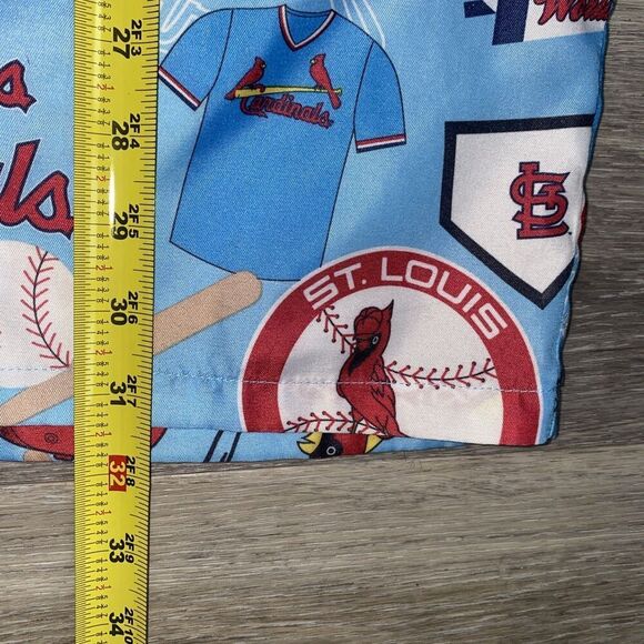 St Louis Cardinals Button Up Shirt Extra Large Adult Blue Baseball MLB Mens XL - Picture 4 of 5